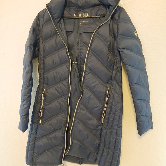 Michael Kors Packable Down Navy Puffer Jacket, Size Small - Picture 1 of 8